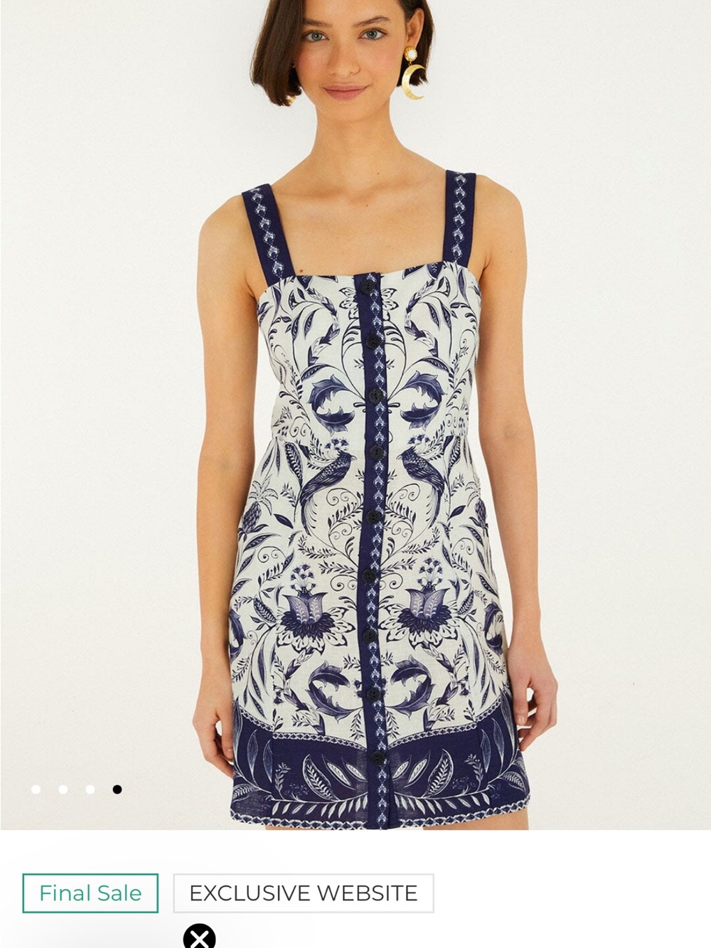 Farm Rio off white Nina mini dress